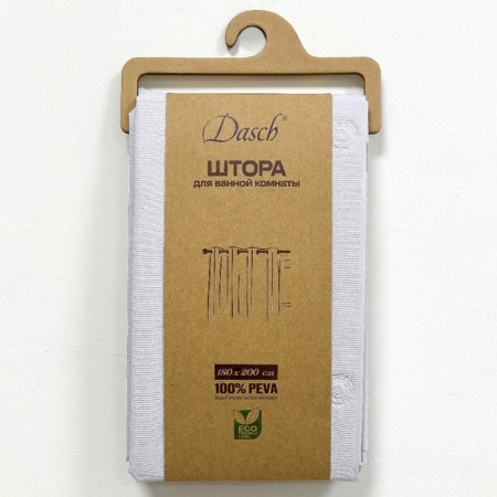 The bathroom curtain dasch, PEVA, 180x200 cm, white