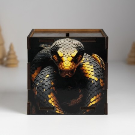 New Year's piggy bank Cube "Snake. Reach all goals" 10x10x10 cm-1