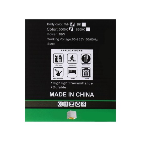 Facade lamp "Cube", FSD-063, 6 W, 3000K, Regulation. Ray, IP65, 220 V, plastic, white 1008423-16