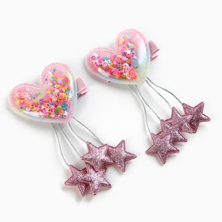 Hair clips with a shaker "for a cute lady", 2 pcs., 4 5 x 4 x 1 cm-3