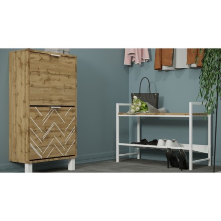 Higs shoe cabinet, 500 × 230 × 942 mm, color of oak vanan / white-2