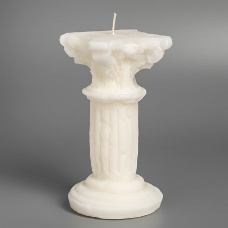 Figure candle "Big column", 10x5 cm, white-2