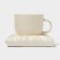 Tea couple ceramic with a spoon "Zephar", 2 items: a cup 250 ml, a saucer d = 13 cm, beige color