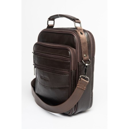 Bag Cross-Body Men, genuine leather de-gosa brown, 19x10x24 cm-1