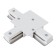 Connector T-shaped for the built-in track system Technical TRA002CT-11W, 13x9.5x2 cm, white color