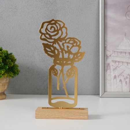 Souvenir Metal "Roses in the Bank" gold 5x11.5x22 cm