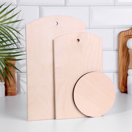 A set of 2 cutting boards.+ Stand "No. 2" 15x25 cm, 18x30 cm, 12x12 cm-2