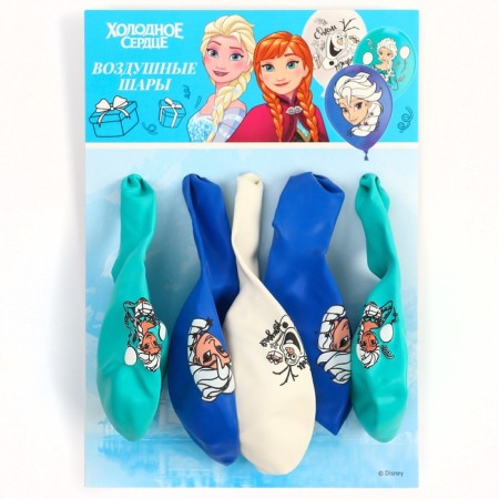 Airy ball "Anna and Elsa", 12 inch, latex, 5 pieces, cold heart-2