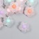 Plastic beads "Flower with a colored middle - assorted" matte 20 grams 0.6x1.2x1.2 cm