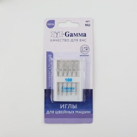 Needles for household sewing machines, universal, No. 100, 5 pcs, nu-3