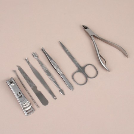 Manicure set "Metallic", 8 items, in a case, bronze color-3