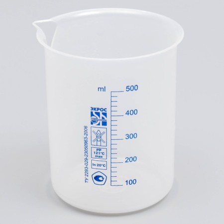 Low glass with a scale, 500 ml-1