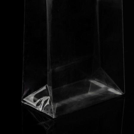 Polypropylene package package, rectangular bottom, transparent, 9 x 5 x 19 cm-2