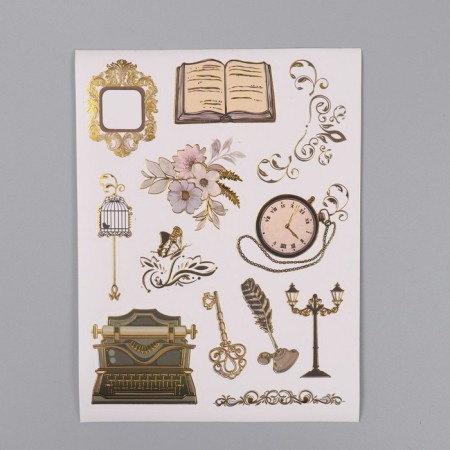 Photo album 25 sheets (stickers+rings) "Classic" embossing gold 19x27x3 cm-2