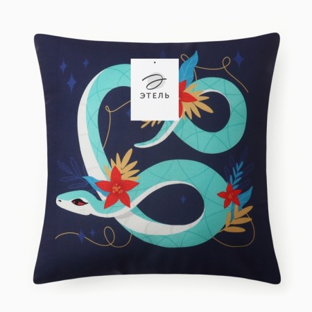 Pillow Ethel "Blue Snake" 40x40 cm, 100% p/e, velor-4