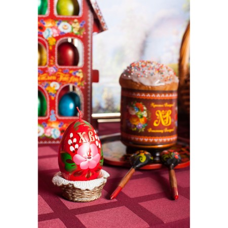 Decorative candle "Easter egg in a basket"-4