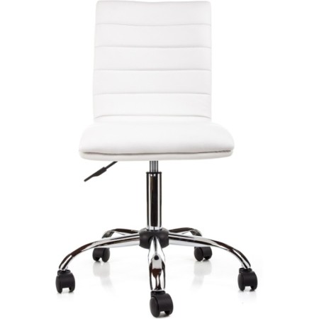 Computer chair MIDL eco -leather/metal, white/chrome 40x44x90 cm-5