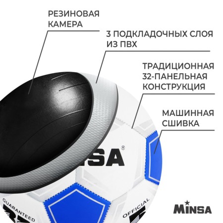 Ball football Minsa Classic, PVC, machine stitches, 32 panels, p. 5-2