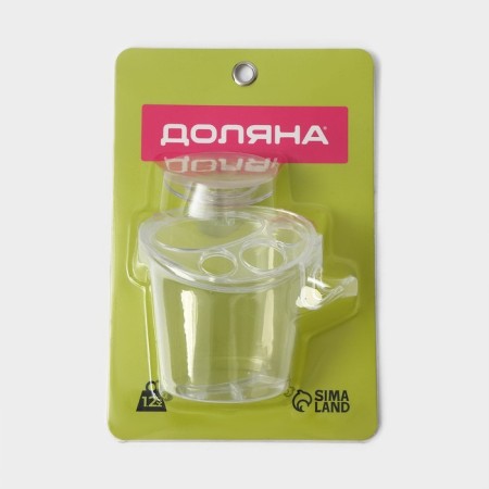 Holder for toothbrushes and paste on Velcro of the share, 12.5 × 11.5 × 11 cm, the color is transparent-4