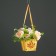 Wooden Kashpo 10 × 10.5 × 9 cm Raphael "September 1", handle ribbon, yellow