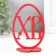 Easter decor "XV" 6.5x4.7x9.3 cm (set 2 parts) red