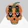 Acryl Earrings "Skulls" in tuxedos, colored in silver