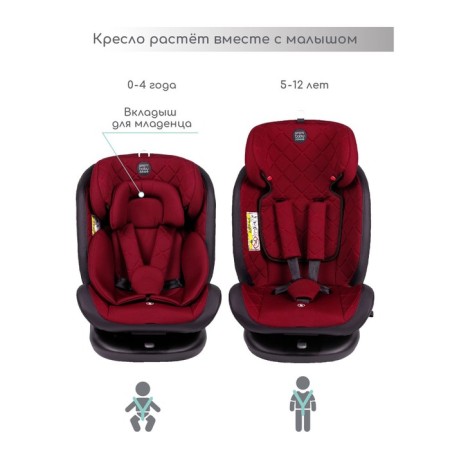 AMAROBABY BRILIANT, ISOFIX fastening, class D, group 0+/1/2/3 (0-36 kg), red red color, red-2