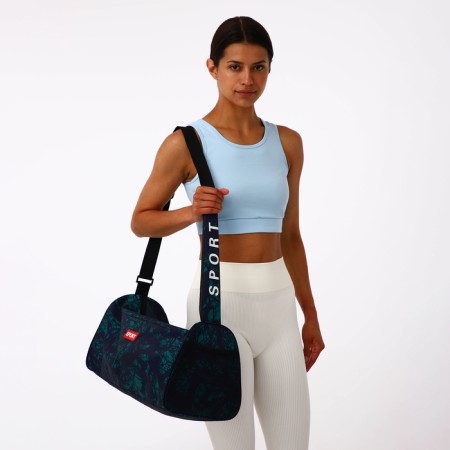Sports bag, textura, average size, blue/green color-7