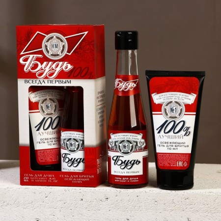 Gift set of cosmetics "Be!", Shower gel 250 ml and shaving gel 110 ml, Hard line