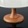 Ceramic dessert stand with a lid-plush on an esthete wooden leg, d = 24.5 cm, white color