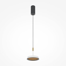 Suspension lamp Maytoni Mod041PL-L15WG3K, LED, 12W, 15.3x15.3x327 cm, 800lm, white and gold color