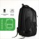 Youth backpack with a zipper, 4 pockets, black/green color