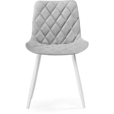 Stool on a metal frame Baoine used metal/velor, white/gray 50x55x83 cm-1