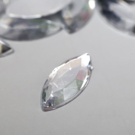 Decor for creativity Plastic "Rhinestial rhinestones. Transparent" (set 25 pcs) 1.8x0.9 cm-4