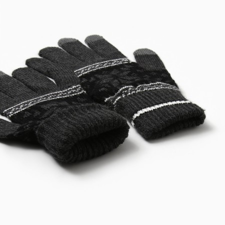 Female gloves, gray color, size 18-2
