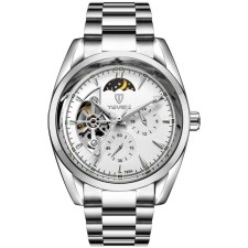 Men's male watch, d-4.2 cm, with chronograph, 3 atm, luminous, silver