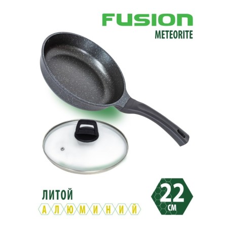 Fusion FP2201L pan, with a lid, anti -stick coating, d = 22 cm, black color-1
