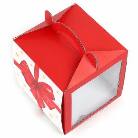 Confectionery box with a window, a chest, “bow”, 20 x 20 x 20 cm-2