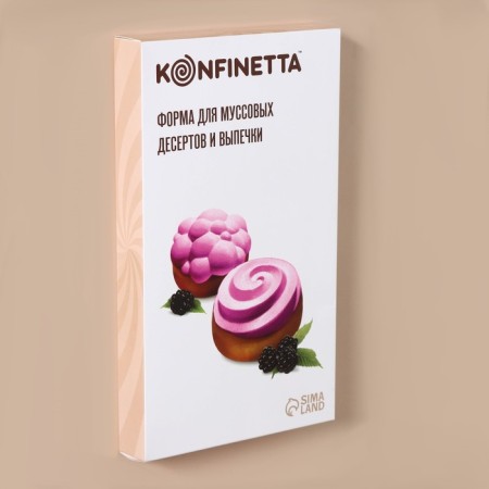 Form for mousse desserts and baking konfinetta "Karamella", silicone, 29.5 × 17.2 × 2.5 cm, 8 cells (d = 6.5 cm), white color-8