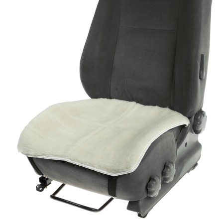 Kitting in the front seat, natural wool, short pile, white-12