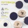 A set of plastic buttons on the leg, d = 15 mm, 10 pcs, matte, blue color
