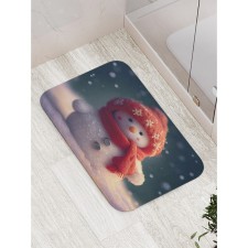 Bathroom mat “Snowman”, anti -slip, size 52x77 cm