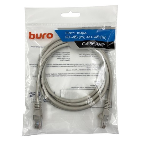 Buro UTP-5E-2M-G UTP 4 pairs CAT5E CCA Molded 2M Gray RJ-45 (M) -RJ-45 (M)-3