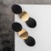 Azelia metal earrings curved circles, black color in gold