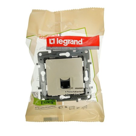 Computer socket Legrand Etika 672341, RJ45, single, hidden, ivory-2