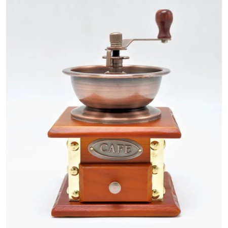 Manual coffee grinder, size 12.5x12.5x18.5 cm, brown color-1