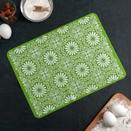 Rug Silicone Dolyana "Indie", 37 × 27 cm, green color