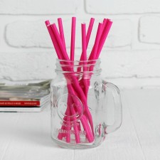 Cocktail tubes, set 12 pcs., Color bright pink
