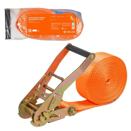 Airline cargo fastening belt, with a ratchet, ring 5 tons, 10 m