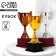 Cup 045, award figure, silver, plastic stand, 20 x 10.6 x 8 cm.
